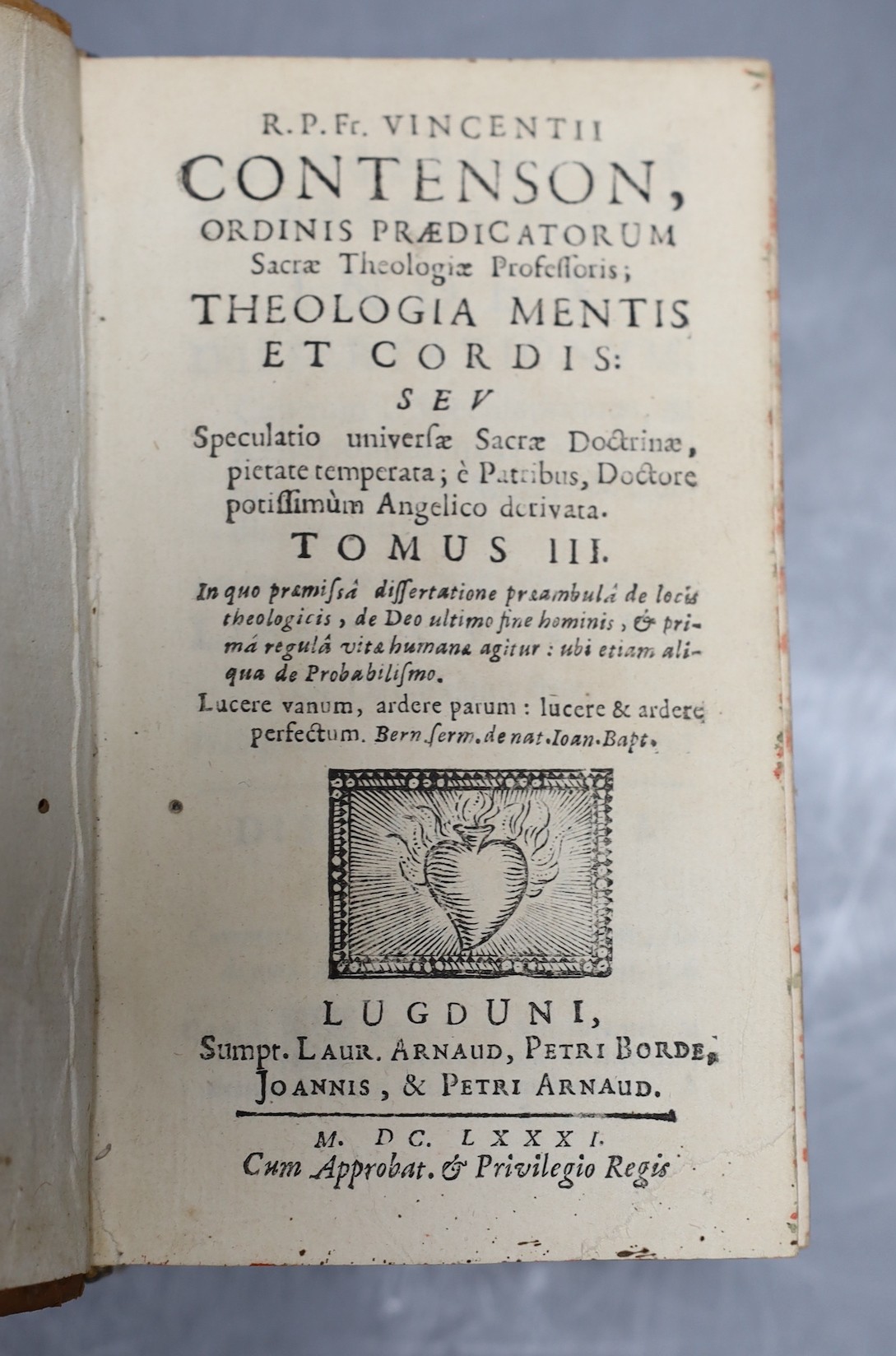 Contenson, Nine theology books in Latin, 1681